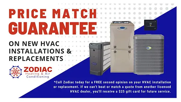 Price Match Guarantee on New HVAC Installation/Replacement