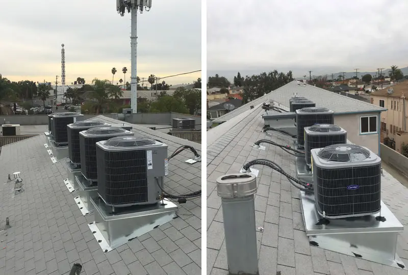 Zodiac Heating & Air Conditioning recently installed new air conditioning units in the Los Angeles area for an apartment retrofitting project. Call us today, and one of our expert technicians can help you choose the best A/C series based on SEER rating, energy efficiency, and your personal needs & budget.