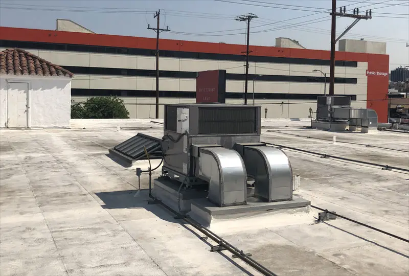 Our NATE-certified technicians completed this rooftop air conditioning system installation in Hollywood, CA. We offer free on-site A/C sales and installation consultations for Los Angeles clients installing new HVAC systems in their home or business.