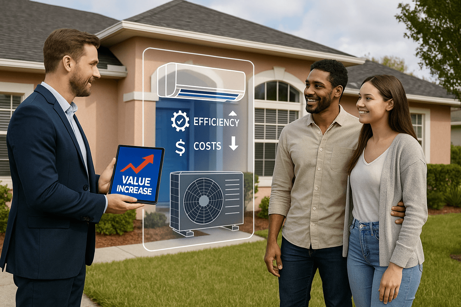 Realtor explains HVAC value benefits to young homeowners.