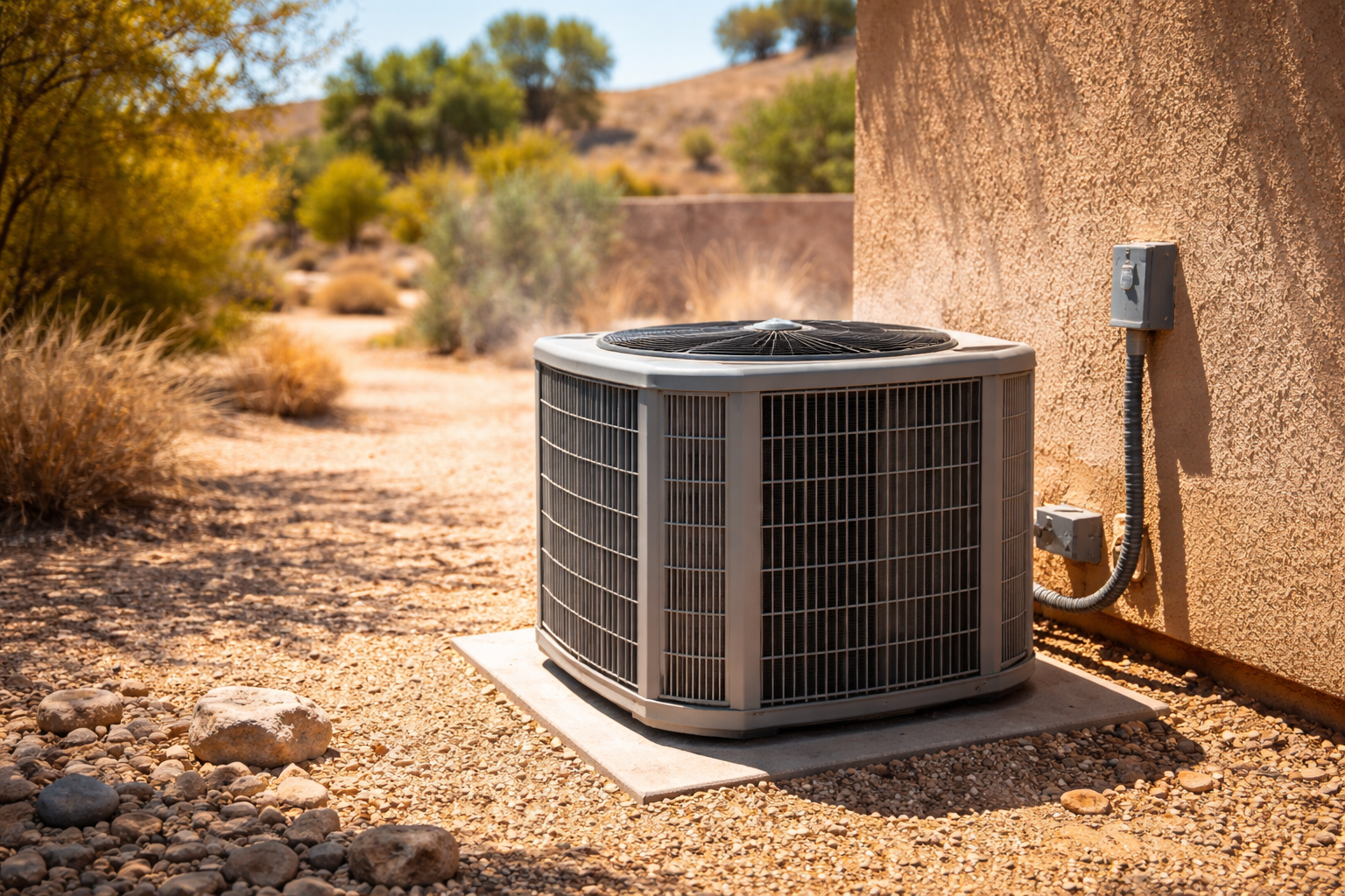 HVAC unit working under extreme heat conditions in Van Nuys