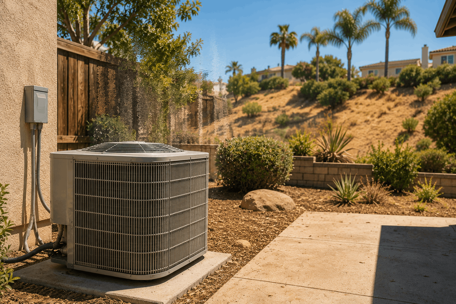 HVAC system operating during California heat wave