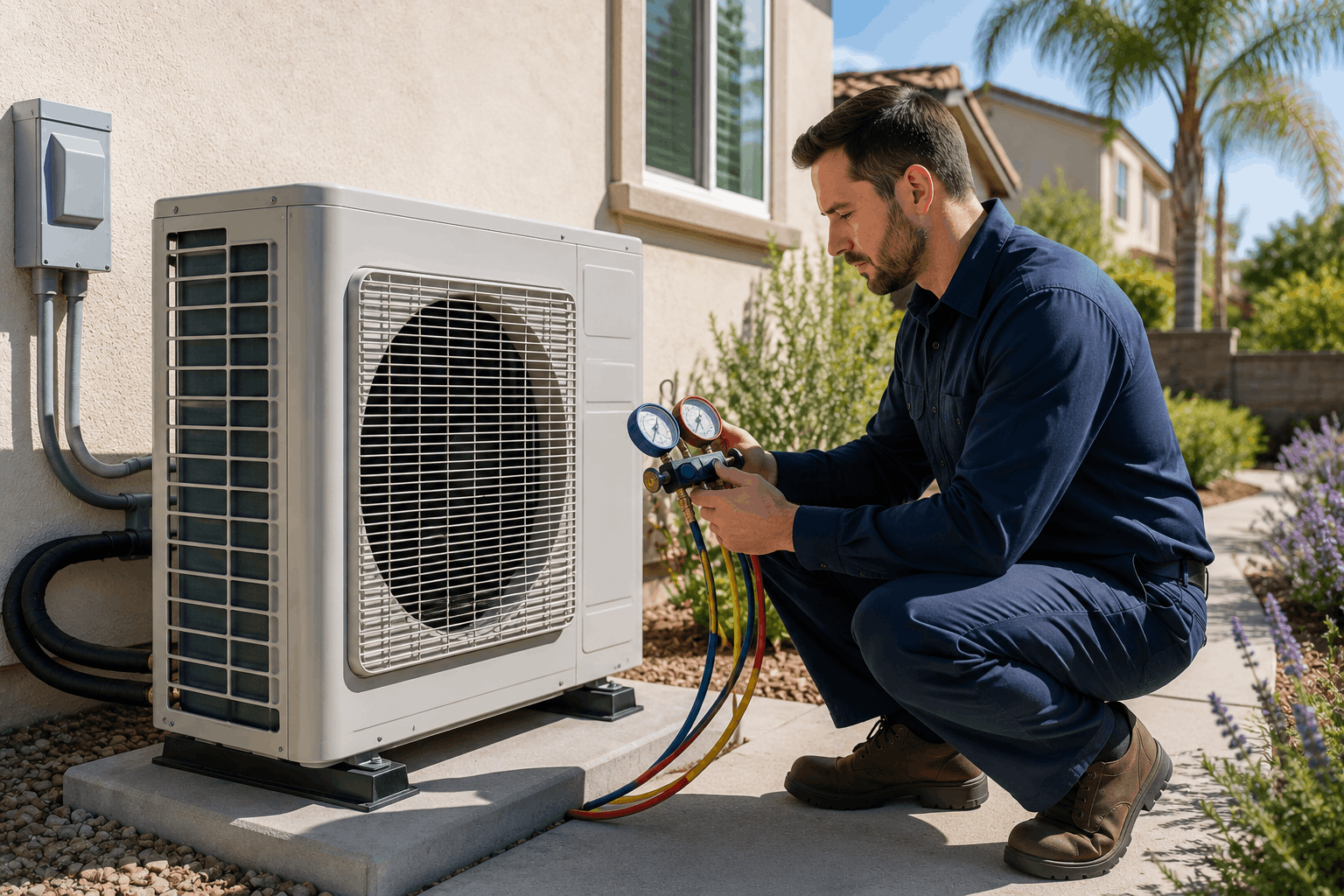 Inverter HVAC system inspection for energy-efficient cooling